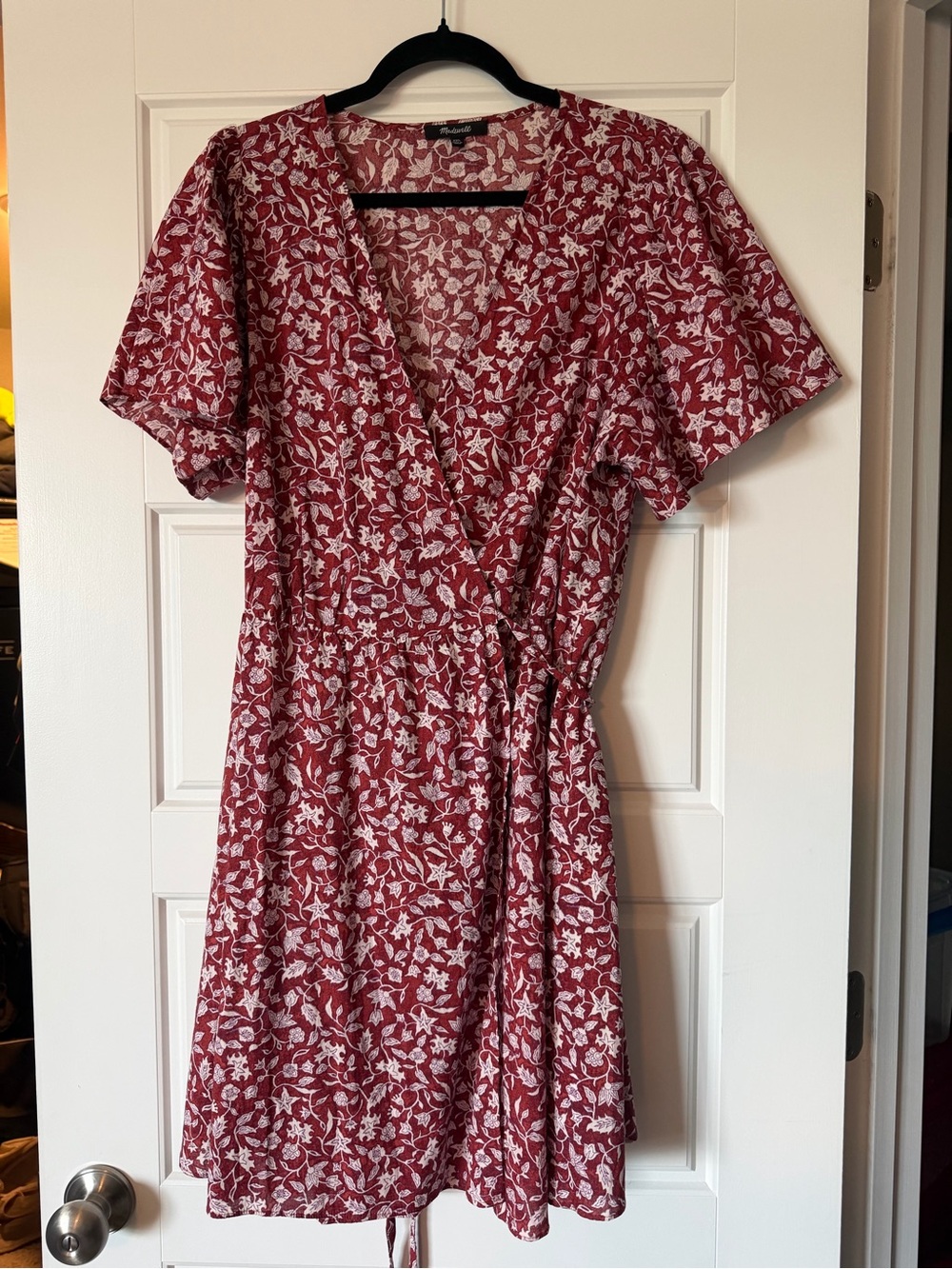 Madewell Red Floral Wrap Dress